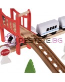 Дървено влакче железопътна линия с батерия 3.2м